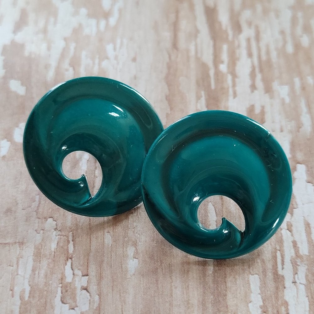 80s Vintage Turquoise Swirl Cluster Earrings